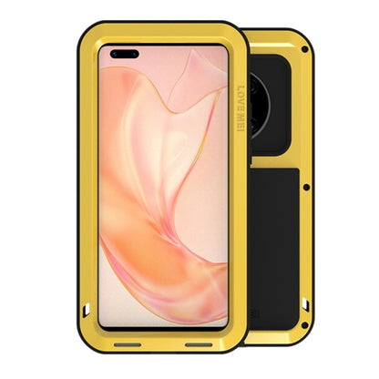 Yellow shockproof waterproof metal phone case with front screen cover and black rear panel