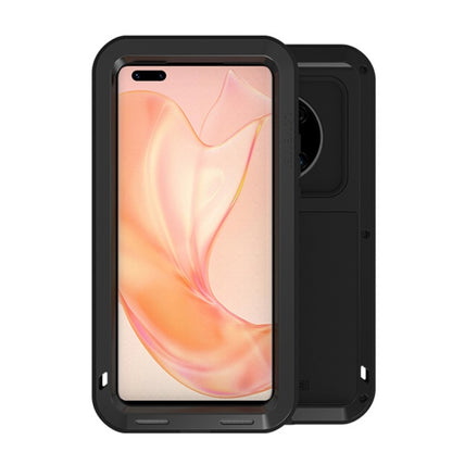 Black rugged phone case with metal frame and protective front screen panel