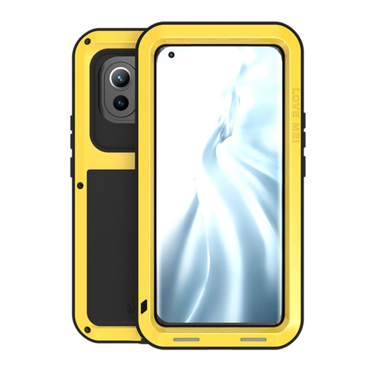 Yellow shockproof waterproof phone case with front screen opening and camera cover