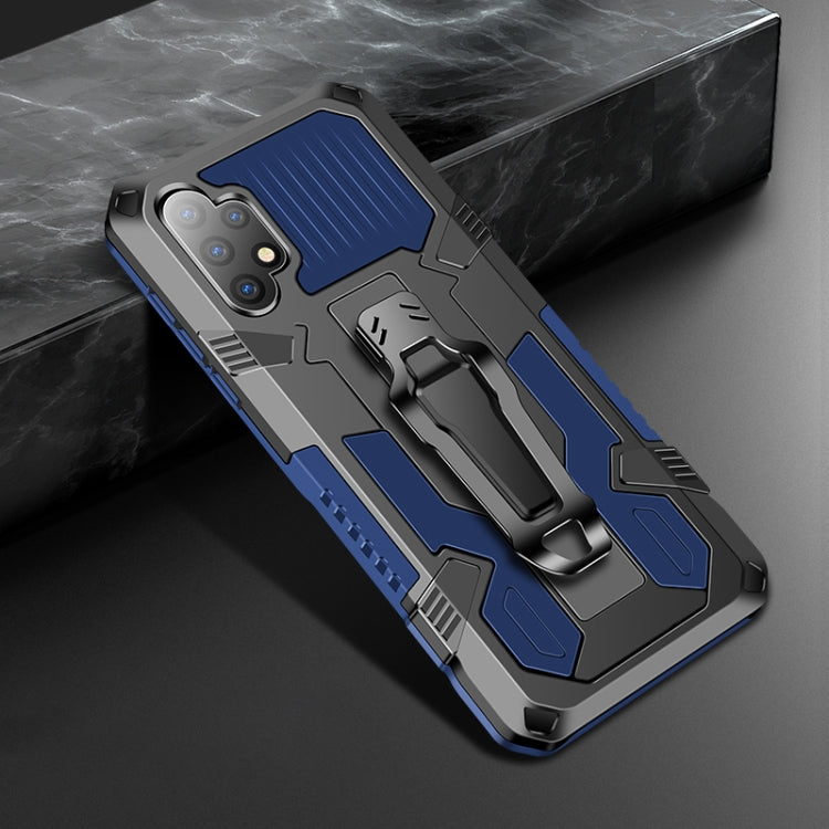 Shockproof armor phone case with PC+TPU protection, sapphire blue and black, camera cutouts