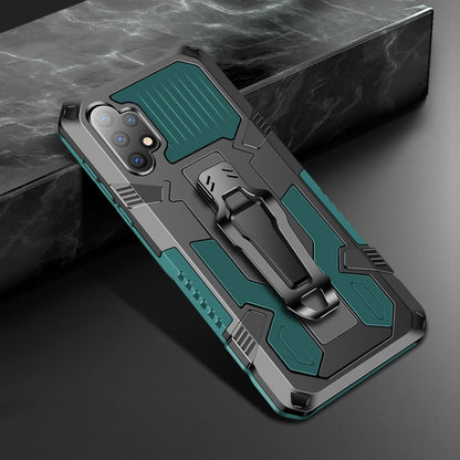 Shockproof armor phone case with PC+TPU protection, army green and black, camera cutouts