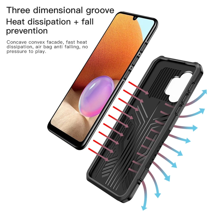 Black rugged protective phone case with heat-dissipating ridges and raised screen edges