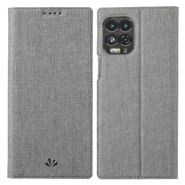 Grey magnetic flip folio phone case with TPU bumper and card slot
