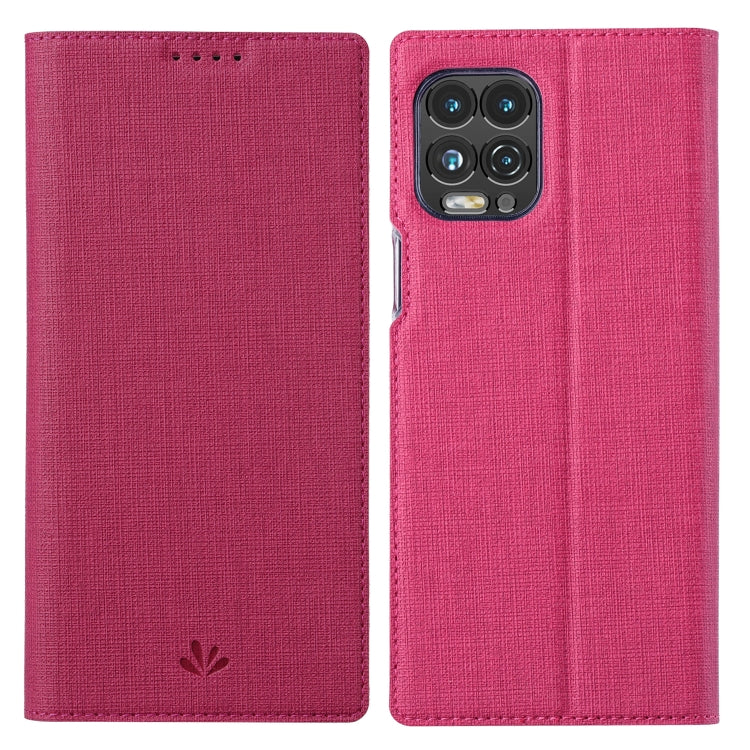 Rose red magnetic flip folio phone case with TPU bumper and card slot