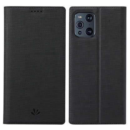 Black magnetic flip phone case with textured finish and camera cutout