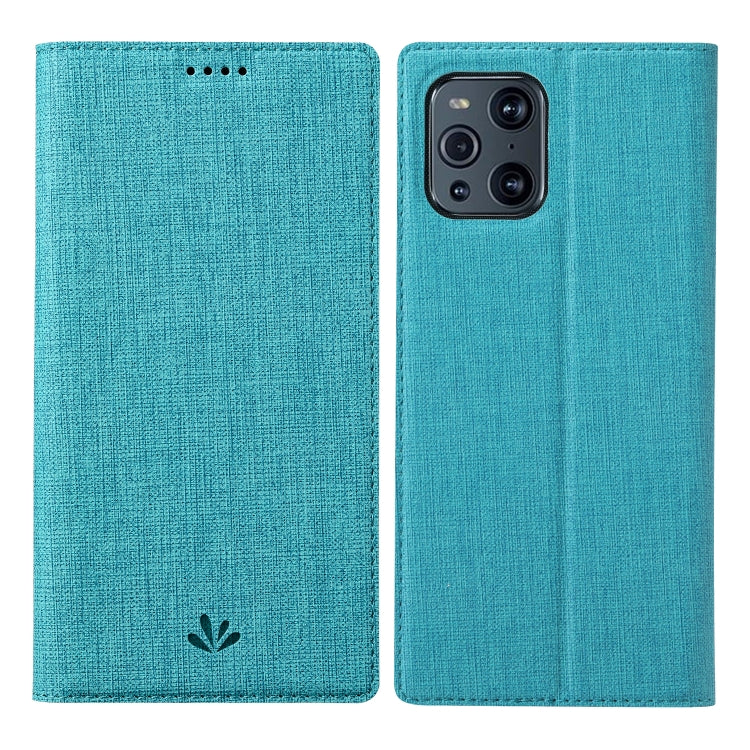 Teal magnetic flip phone case with textured fabric and camera cutout