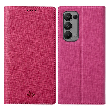 Hot pink magnetic flip phone case with textured fabric and camera cutout