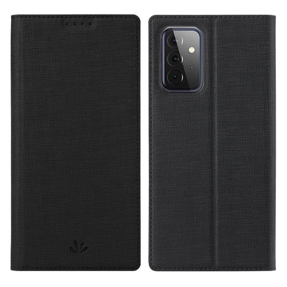 Magnetic flip phone case in black with camera cutout and top speaker holes.