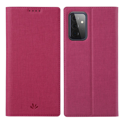 Magnetic flip phone case, magenta fabric with front flap and camera cutout