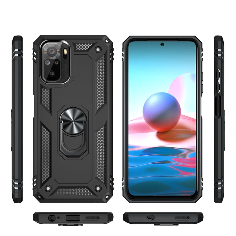 Black rugged protective case set with metal ring stand and camera cutouts