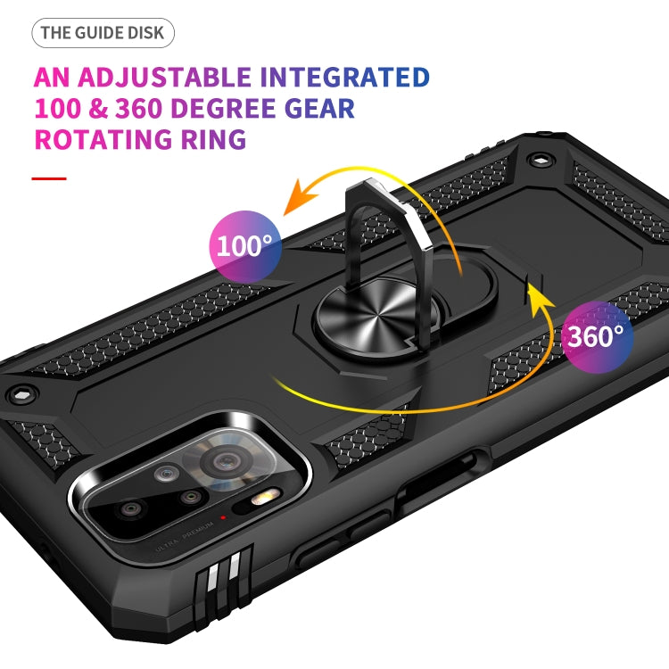 Black rugged case with adjustable 360° metal ring stand and camera opening