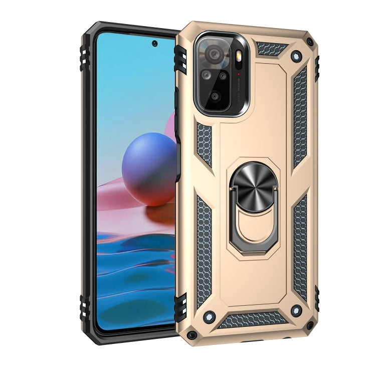 Gold rugged phone case with built-in metal ring stand for 360° rotation
