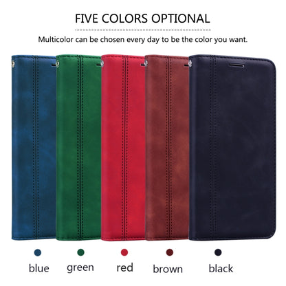 Multi-color magnetic horizontal flip phone case lineup with card slot and lanyard holder