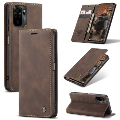 Brown horizontal flip leather phone case with card slot and stand, open and closed