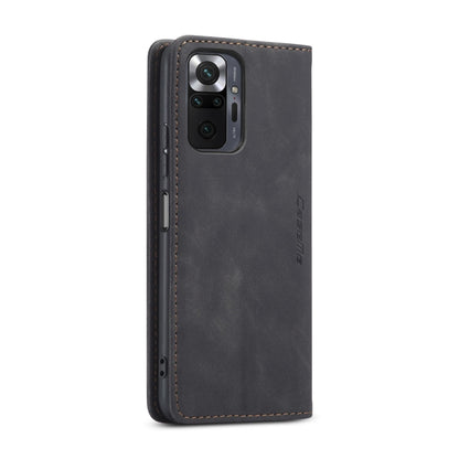 Black leather case for phone with camera cutout and stitched border