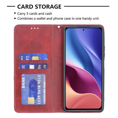 Red leather wallet phone case with card slots and magnetic flip cover