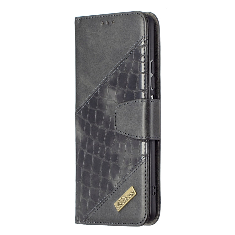 Gray crocodile-texture flip PU leather phone case with wallet and card holder