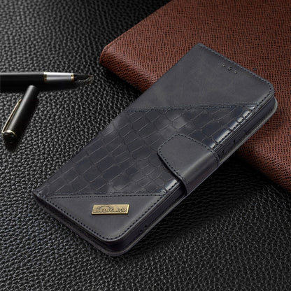 Dark gray crocodile-texture flip phone case with wallet and card holder