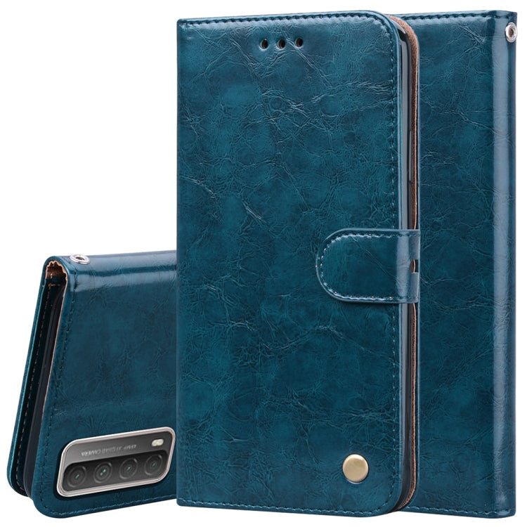 Blue horizontal flip leather phone wallet case with holder and magnetic snap