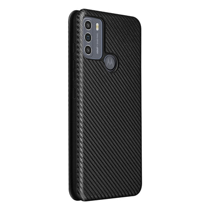 Magnetic flip phone case back, carbon fiber texture, black