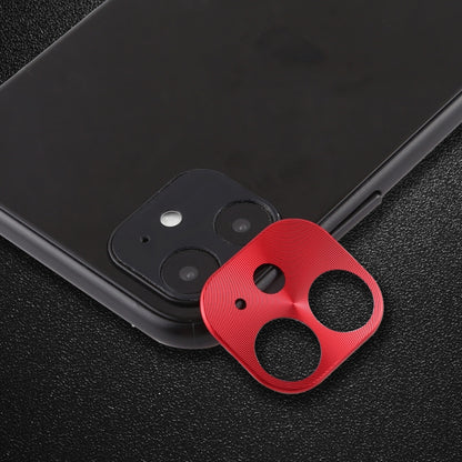 Red rear camera lens protective film on phone back, cardboard-style cutout