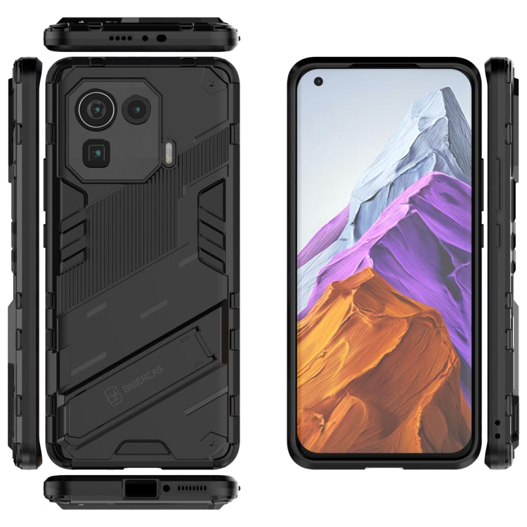 Black rugged shockproof case with invisible holder/stand, front and back for Mi 11 Pro