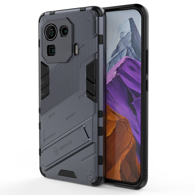 Grey rugged shockproof phone case with stand, armor design for Mi 11 Pro