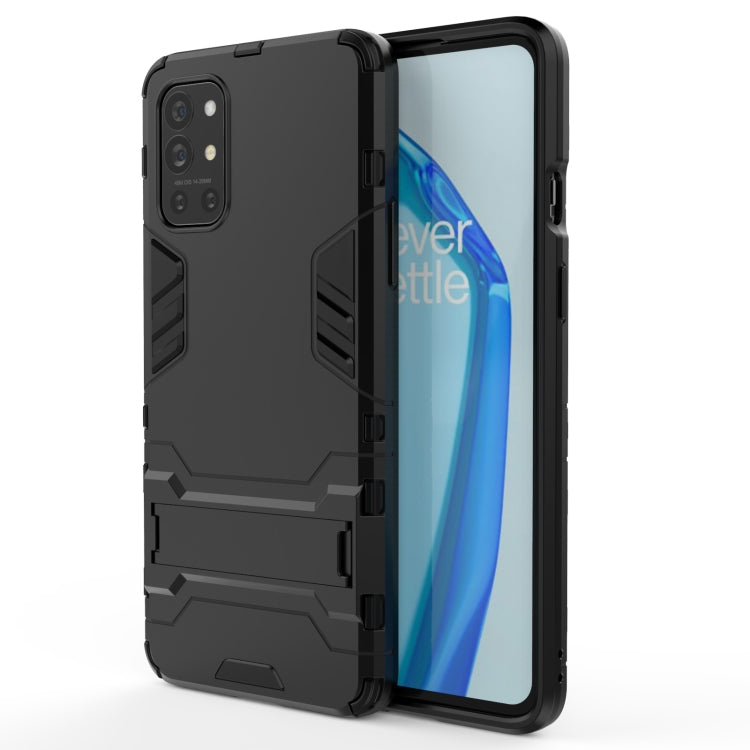 Rugged shockproof phone case with hidden holder, black PC+TPU armor design