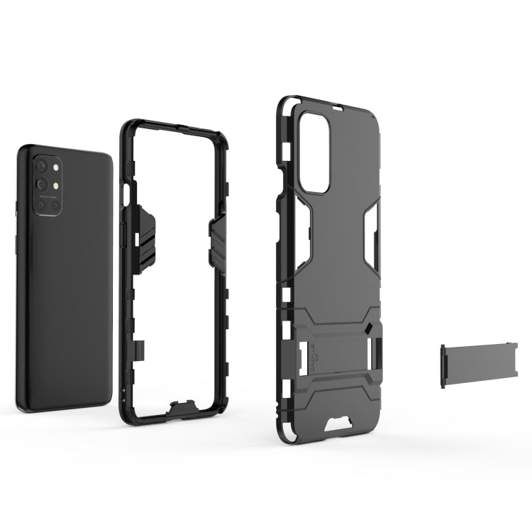 Rugged shockproof phone case with hidden holder, black TPU bumper and case cutouts