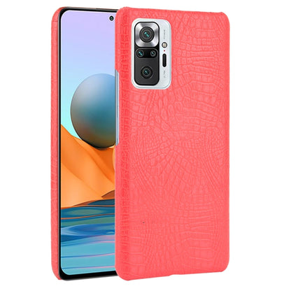 Red crocodile-texture shockproof phone case with camera cutout