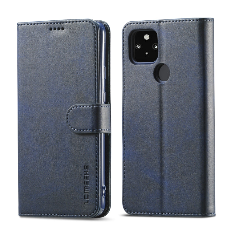 Blue leather wallet flip phone case with card slot and camera cutout protection