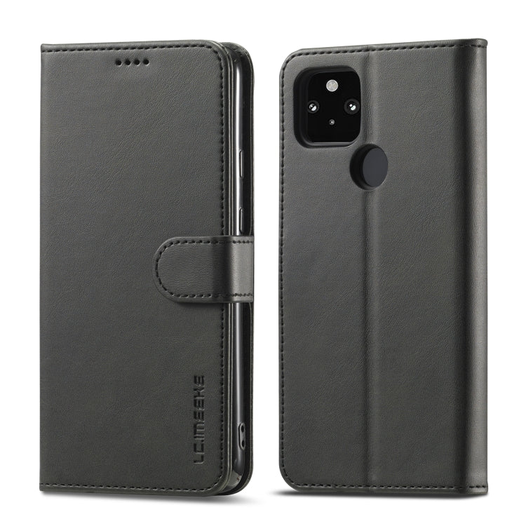 Dark gray flip leather wallet phone case with card holder and camera opening
