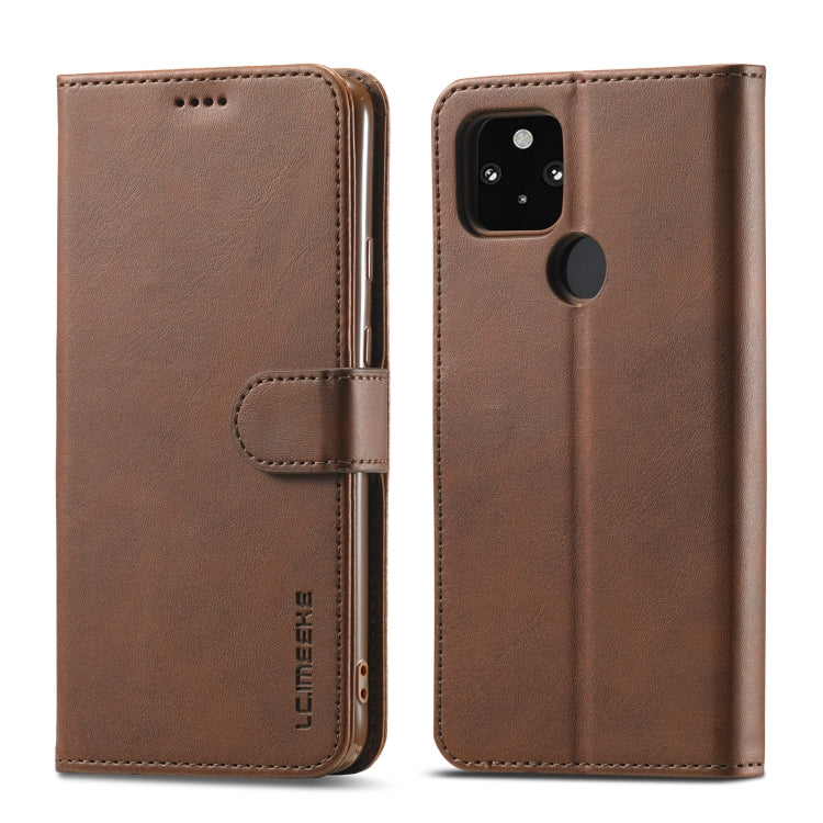 Brown flip leather phone case with card holder flap and camera cutout