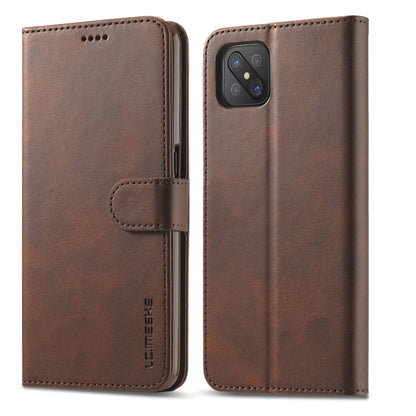 Tan flip leather wallet phone case with card holder flap and camera cutout