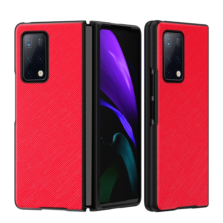 Red textured folding phone case with camera cutout for Huawei Mate X2
