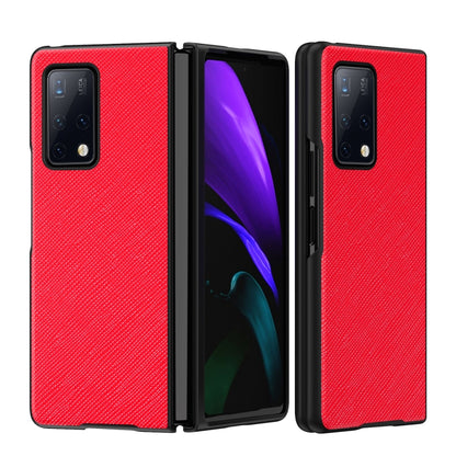 Red textured folding phone case with camera cutout for Huawei Mate X2