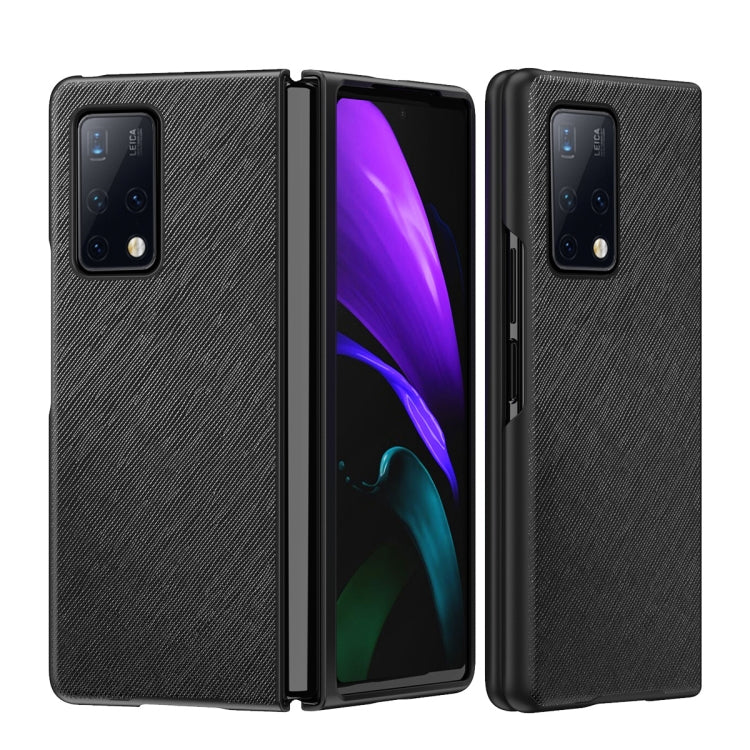 Black textured folding phone case with camera cutout for Huawei Mate X2