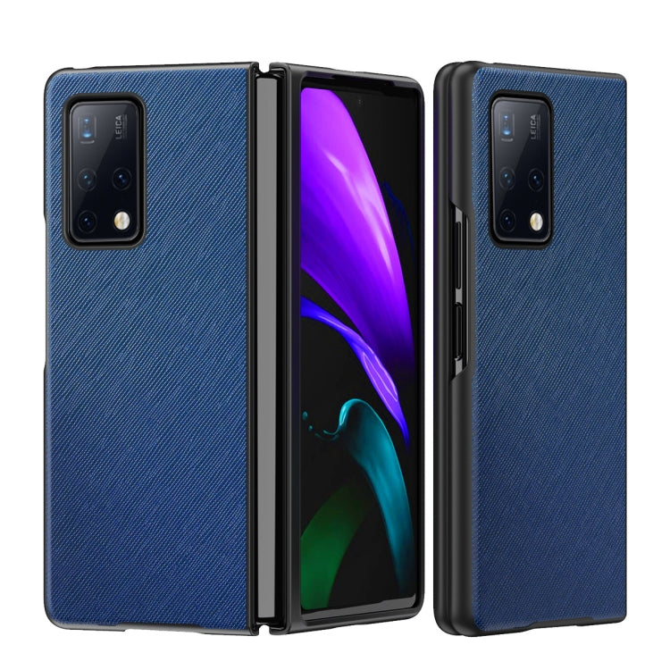 Blue textured folding phone case with camera cutout for Huawei Mate X2
