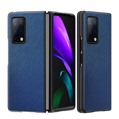 Blue textured folding phone case with camera cutout for Huawei Mate X2