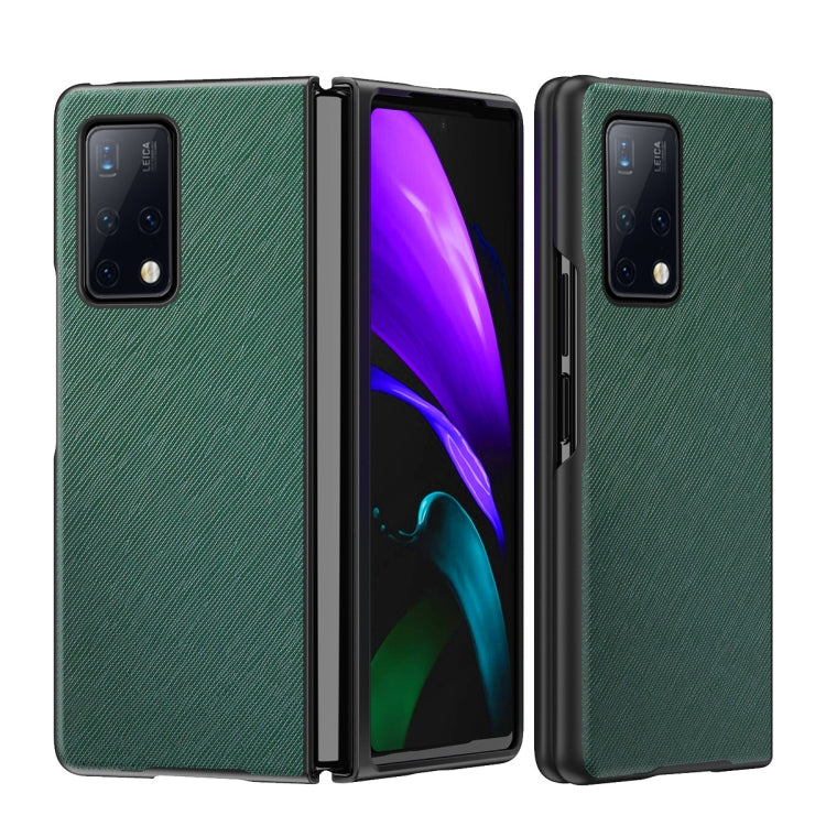 Green textured folding phone case with camera cutout for Huawei Mate X2