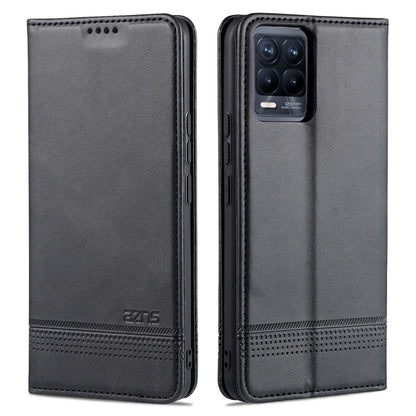 Black leather phone flip case with perforated speaker area and camera cutout