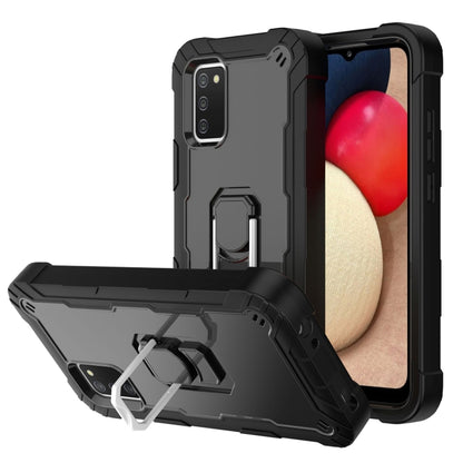 Shockproof phone case with rotating holder, black rugged shell, device protection