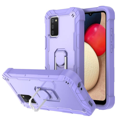 Shockproof phone case with rotating holder, purple back and light purple frame