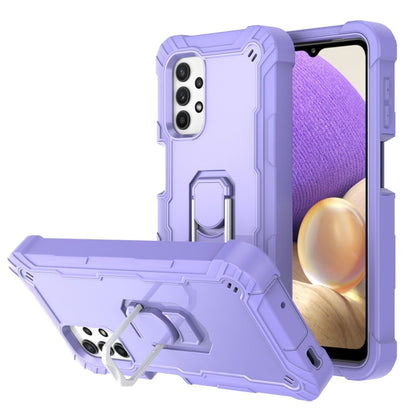 Shockproof phone case with rotating stand, lavender purple back with rugged bumper