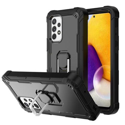 Shockproof phone case with rotating stand, dark gray back with black rugged bumper
