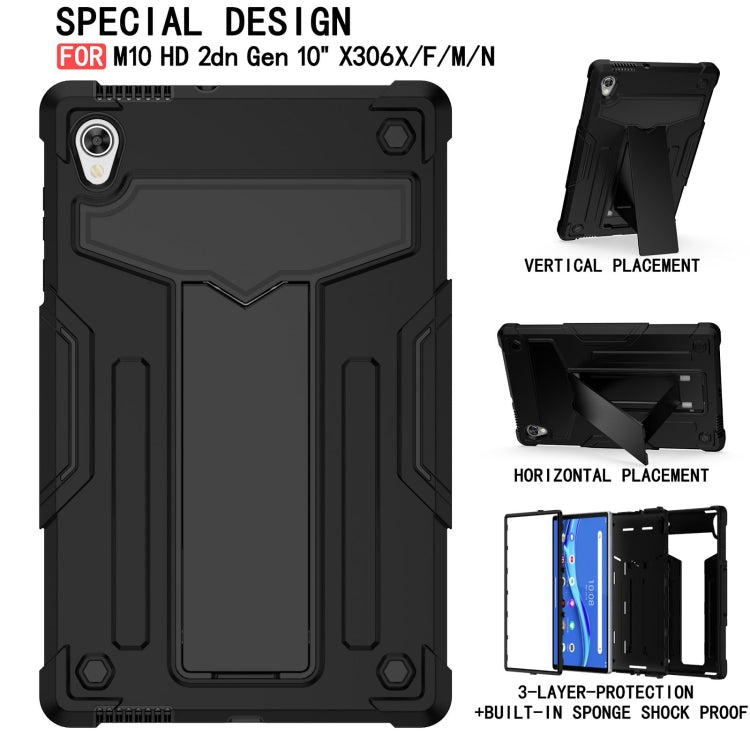 Shockproof tablet case, black with built-in kickstand and 3-layer protective design
