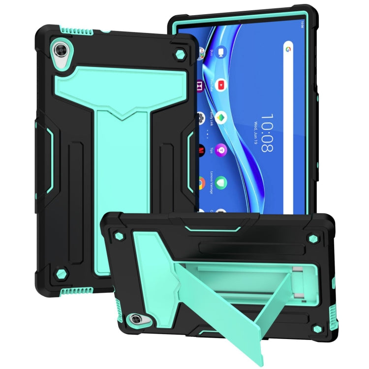 Shockproof tablet case with kickstand, black with mint green contrast panel