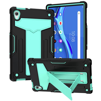 Shockproof tablet case with kickstand, black with mint green contrast panel
