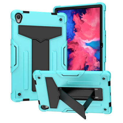 Shockproof tablet case with kickstand, mint blue with dark interior, T-bracket cover