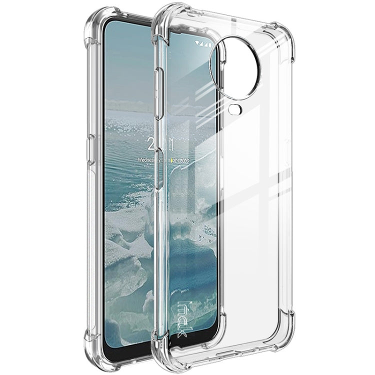 Clear TPU shockproof phone case with airbag corners and raised lip for screen protection